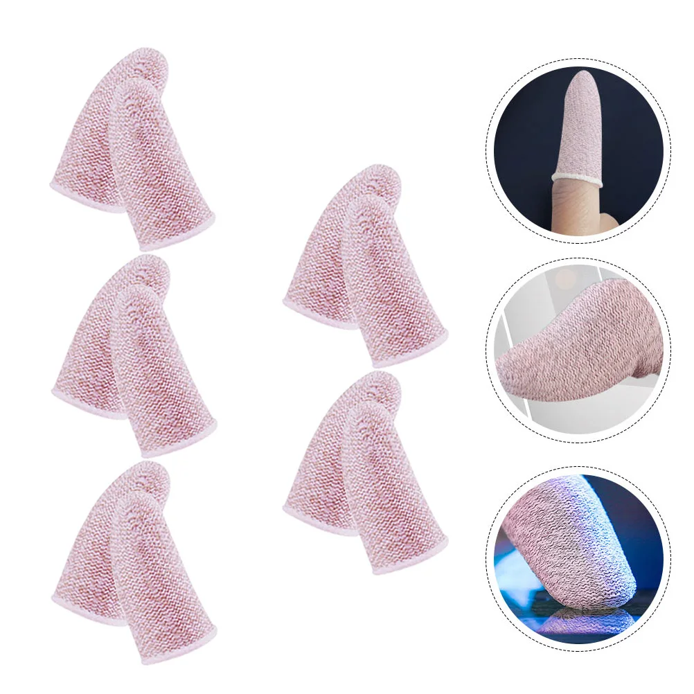 

10pcs Game Finger Sleeve Sweat-Resistant Gaming Thumb Sleeve Fabric Thumb Protector for Mobile Phone Games Touch Screen Play