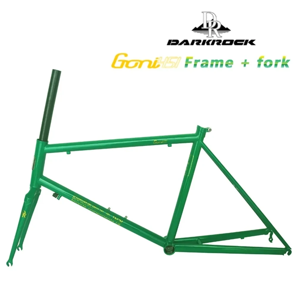 22\'\' DARKROCK GONI 451 Road City Bike Velo Frame and Fork CR-MO 4130 Steel Classic Chrome Bicycle Parts