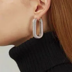 High Sense U Shaped Zircon Earring French Heavy Duty Earring Internet Red With The Same Style Ins Trendy Spot Earring