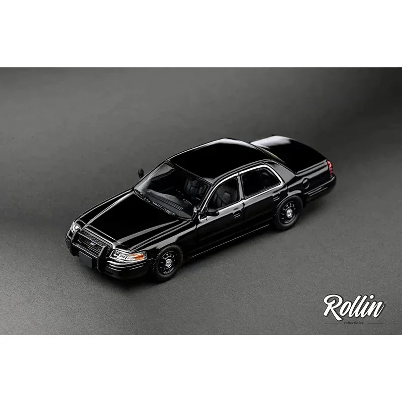 Rollin 1:64 Crown Victoria Police Patrol Car Diecast Diorama Model Collection Miniature Toys