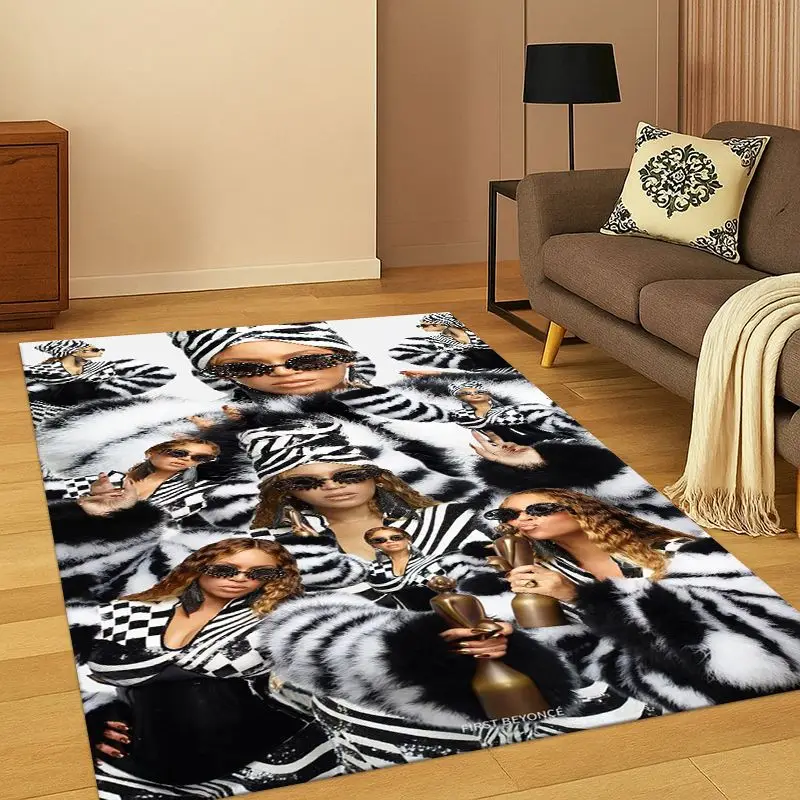 Fashion Beyonce Singer Living Room Non-Slip Area Rug Soft Carpet for Bedroom  Playroom Sofa,Home Decor Doormat Gift