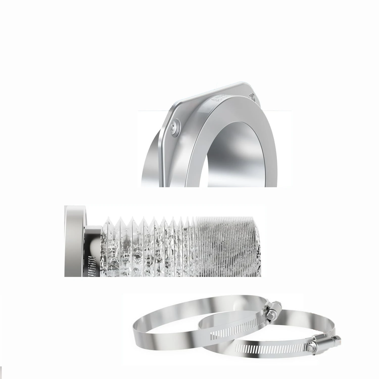 4in Magnetic Dryer Vent Connector Kit Stainless Steel Quick Connect Coupler with Aluminum Foil Hose and Reducer