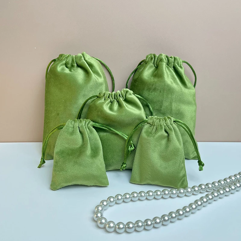 10pcs Velvet Drawstring DIY Gift Bags Multi size Jewelry Packaging Pouches Soft Storage Display For Festival
