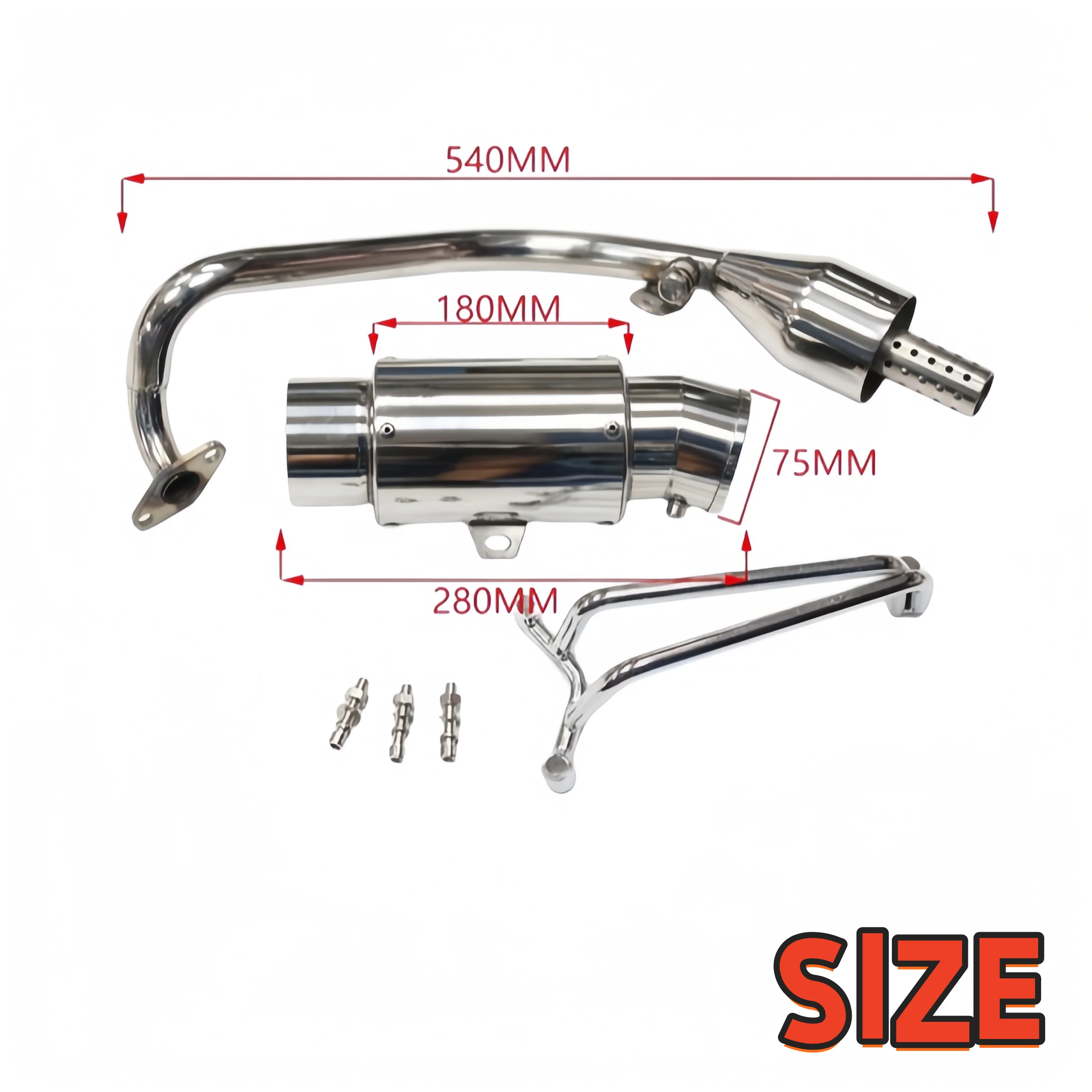 Silver Stainless Steel Motorcycle Exhaust Muffler Pipe Tips, Racing Exhaust Accessories Fit Suzuki GSX-R1000 Address V125G V125S view 2