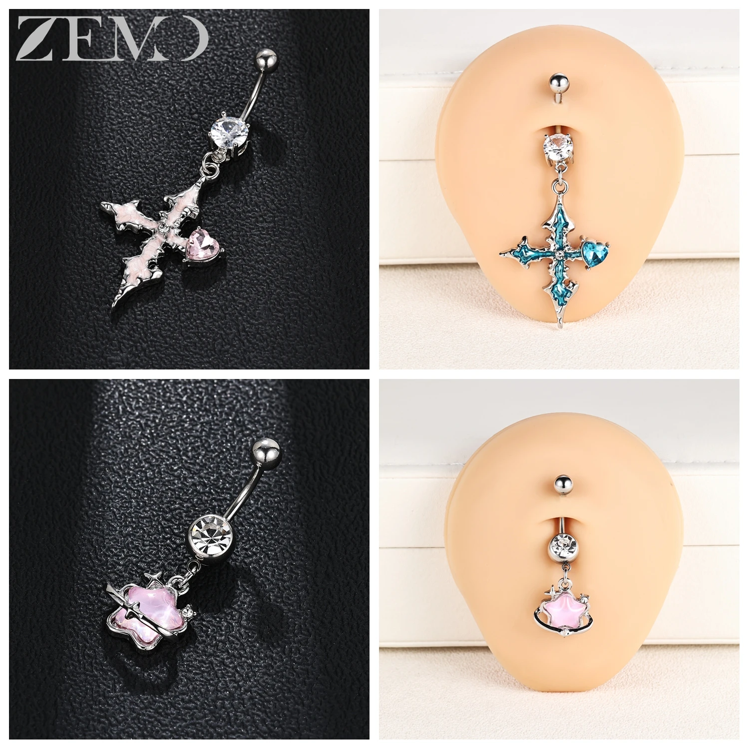 ZEMO 1 Piece 14G Sexy Belly Bu - Belly Bar Titanium ulasan dan harga