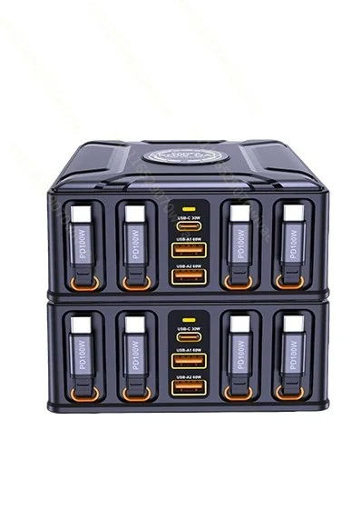 Cross-border new 550w with its own telescopic cable multi-port charger usb-c gallium nitride super fast charging charger
