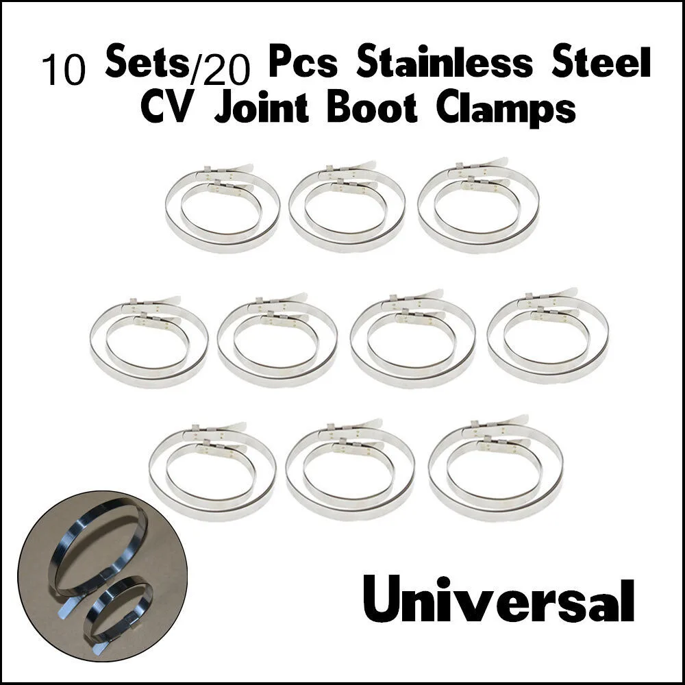 20PCS 304#Stainless Steel Cable Ties Auto CV Joint Banding Boot Axle Clamp Tool Heavy Duty Self-Locking Cable Zip Tie