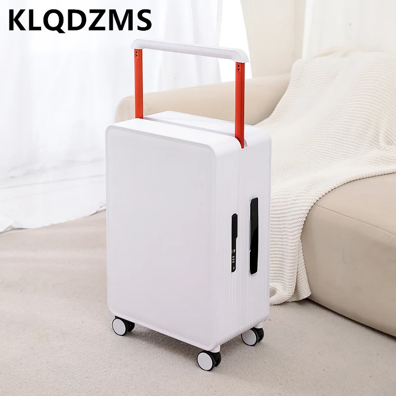 

KLQDZMS Cabin Luggage ABS+PC Boarding Case Sturdy and Durable Trolley Case 20" 24" Men's Combination Case Rolling Suitcase