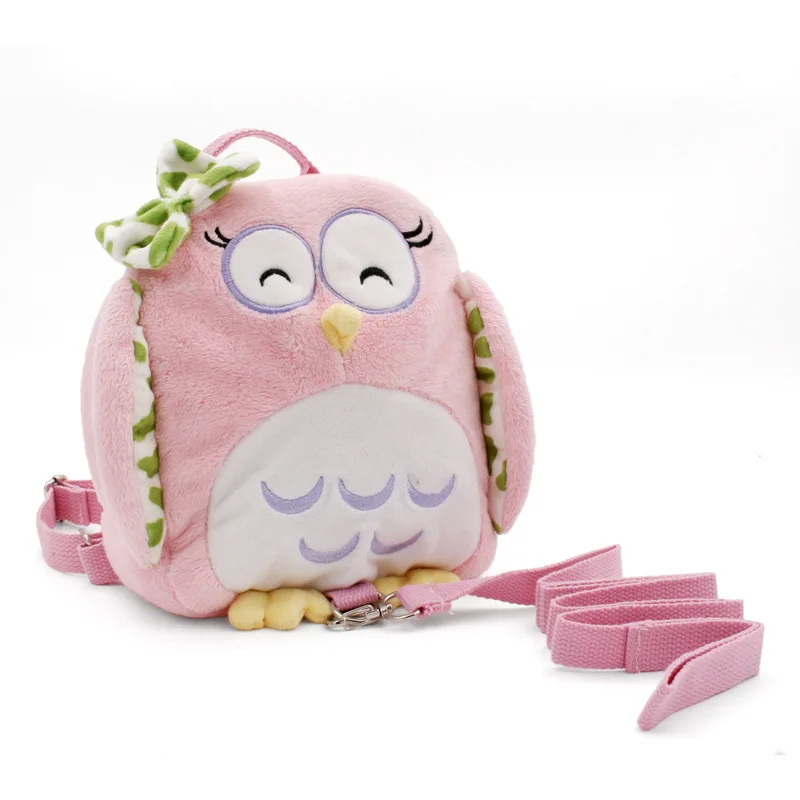 Prevent Loss Baby Owl Lion Plush Bag Schoolbag Cartoon Cute Children Backpack Kindergarten Cartoon children Go out to play