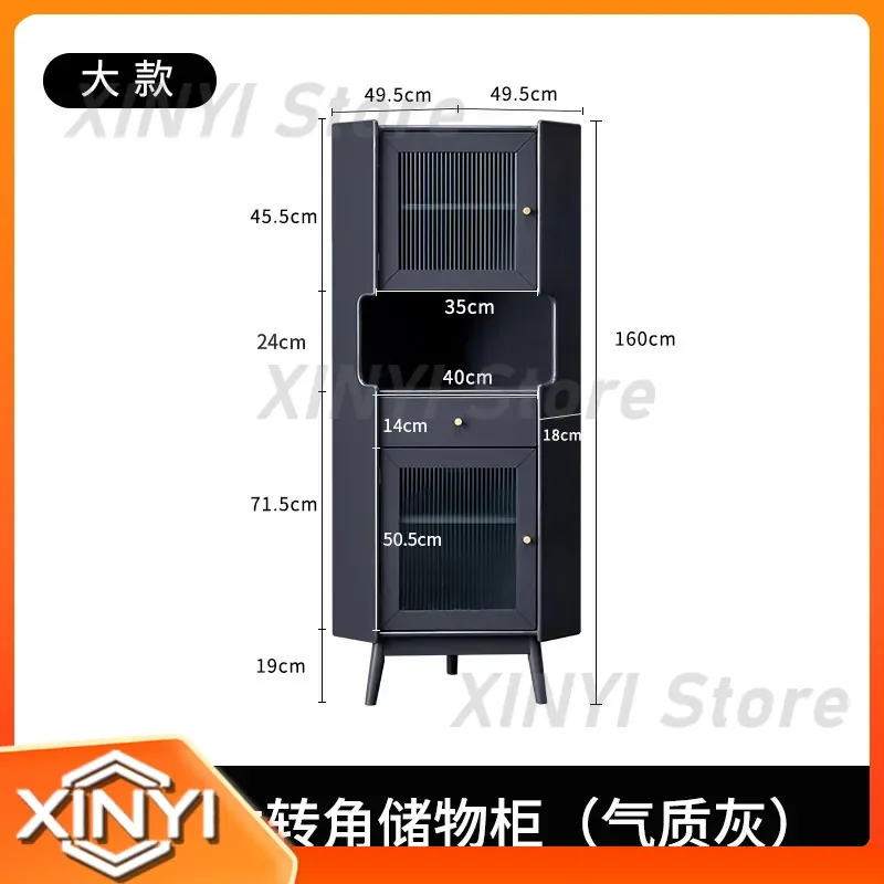 for Xihao Corner Cabinet for Solid Wood Triangle Cabinet for Living Room for Dining Room for Restaurant for Wine Storage for