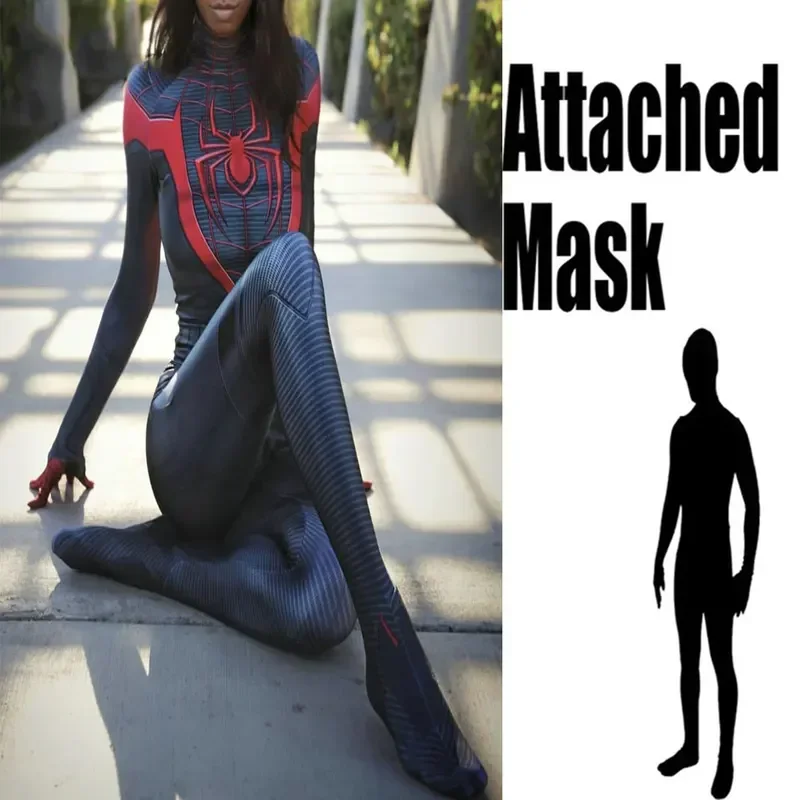 SN88 Woman Spidercosplay Miles Morales PS5 Cosplay Costume Adults Kids Peter Parker Superhero Zentai Bodysuit Party Jumpsuit% #