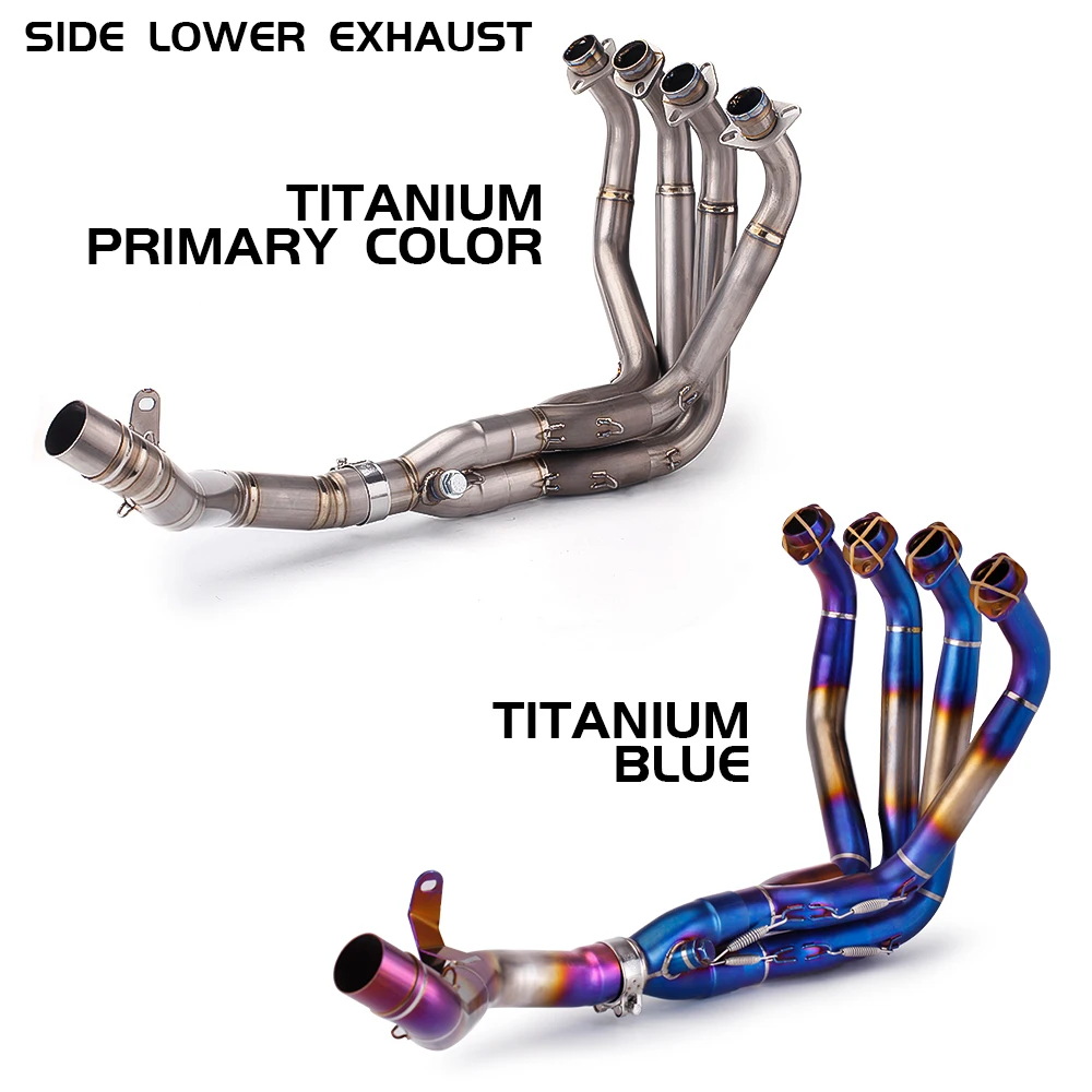 Motorcycle Titanium allo Exhaust Escape Front Link Pipe Connect original or 51MM Muffler For Z900 2017-2022