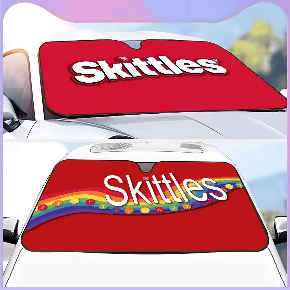 

Солнцезащитный козырек Sweet S-Skittles для лобового стекла автомобиля, внедорожника, грузовика, аксессуар для защиты от солнца, защитный экран