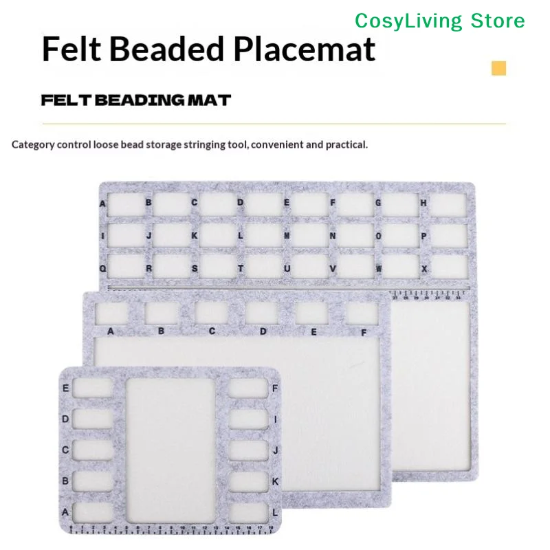 S/M/L Rectangle Felt Bead Design Boards With Centimeter Alphabetic Scale Beads Tray Felt Beading Mat Bead Pads For Art Crafts