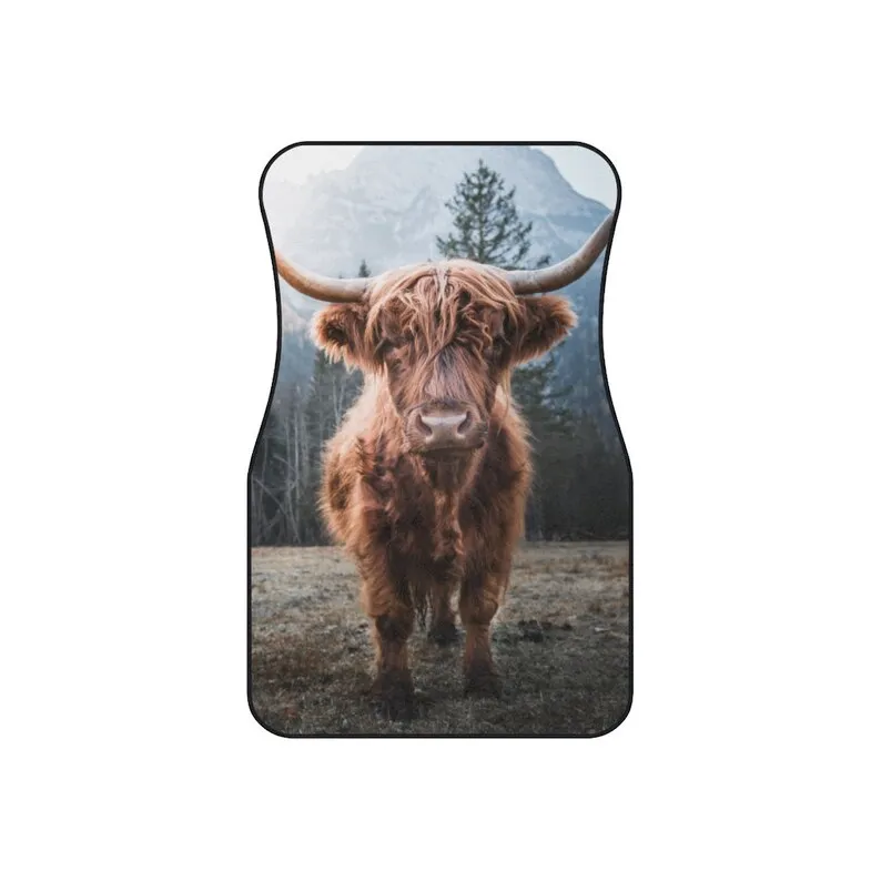 Horned Highland Cattle Car Mats, Highland cow car mats, cowboy chic car decor, Cool mats for car