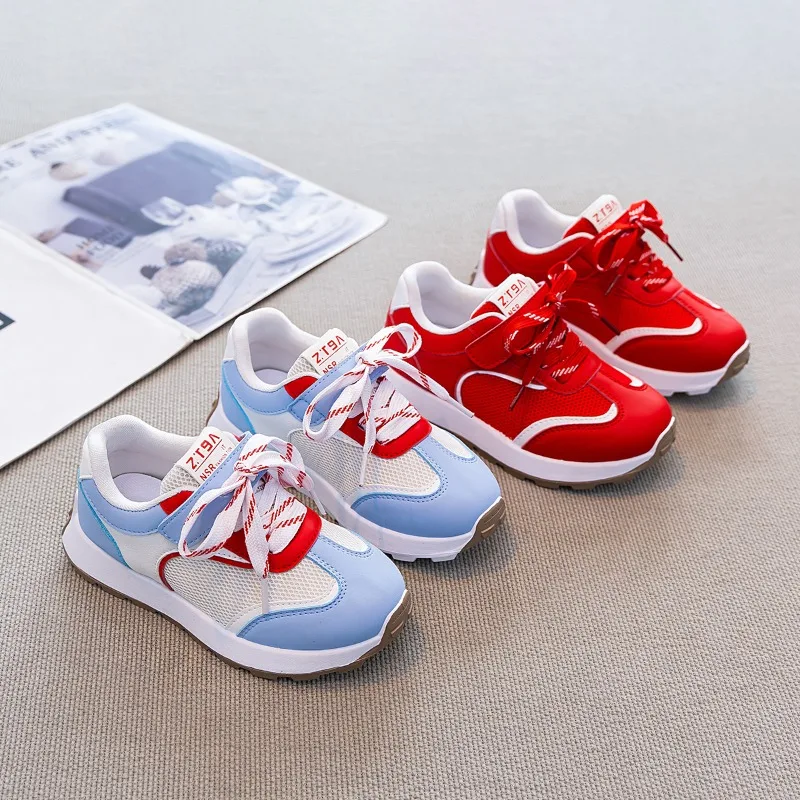 

Children Tennis Shoes Versatile Hook&loop Kids Casual Sports Shoes Round Toes 2026 Winter New Girls Running Shoes Soft Bottom