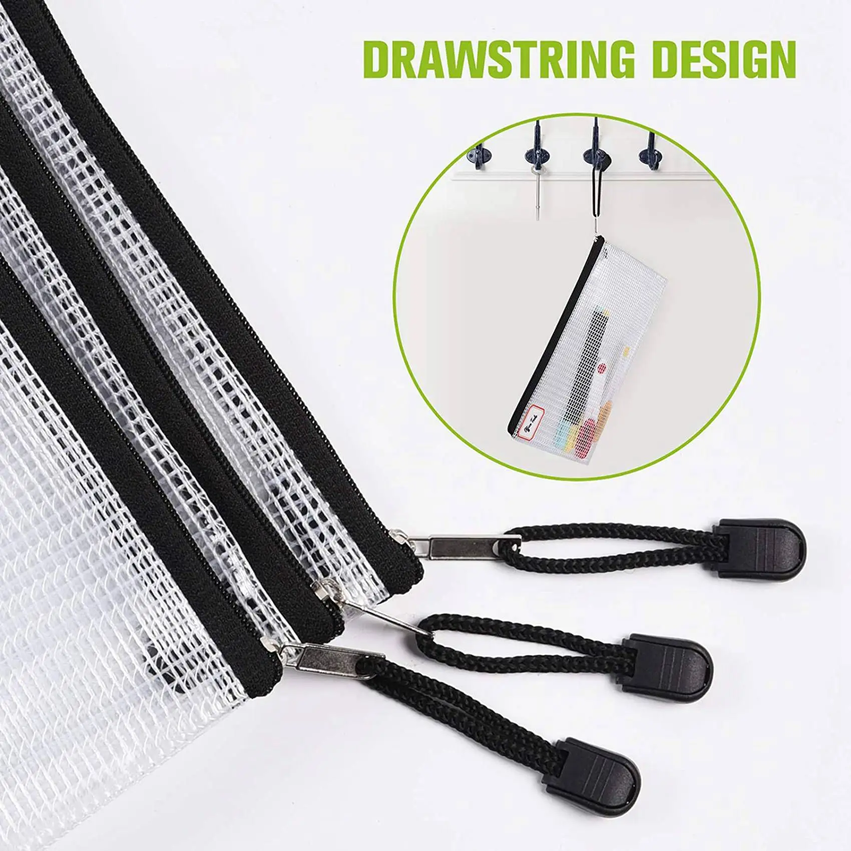 แฟ้ม A3 12ชิ้นกระเป๋าซิปข้อมูลกระเป๋าสตางค์พลาสติกตาข่ายกระเป๋าซิป tas berkas มีซิป