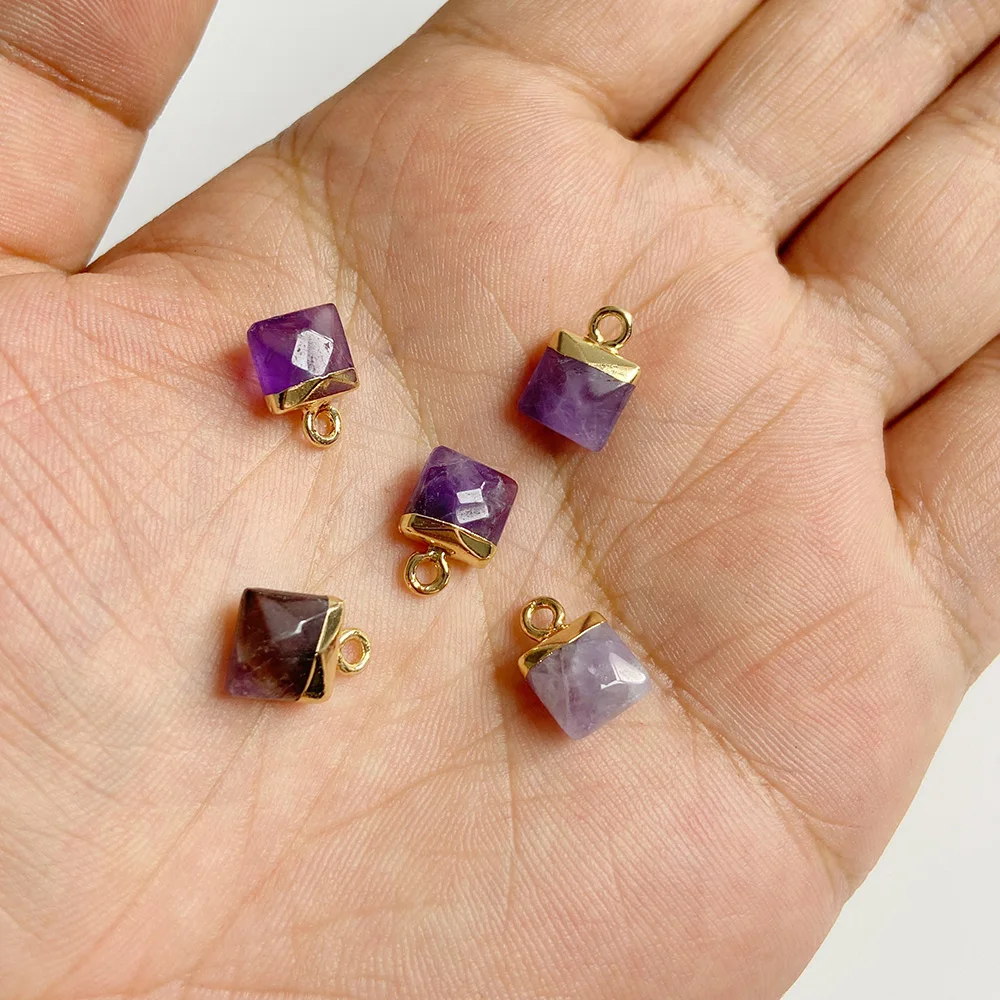 High Quality Natural Gems Pendant Rose Quartzs Amethysts Apatites Pendant Carved Mini Bag Shape Stone Pendant for Jewelry Making