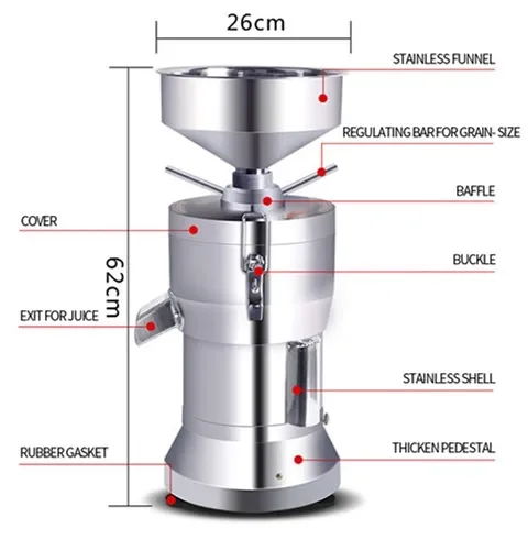 Low noise machine making tiger soybean machine milk nuts grinding Type 125S