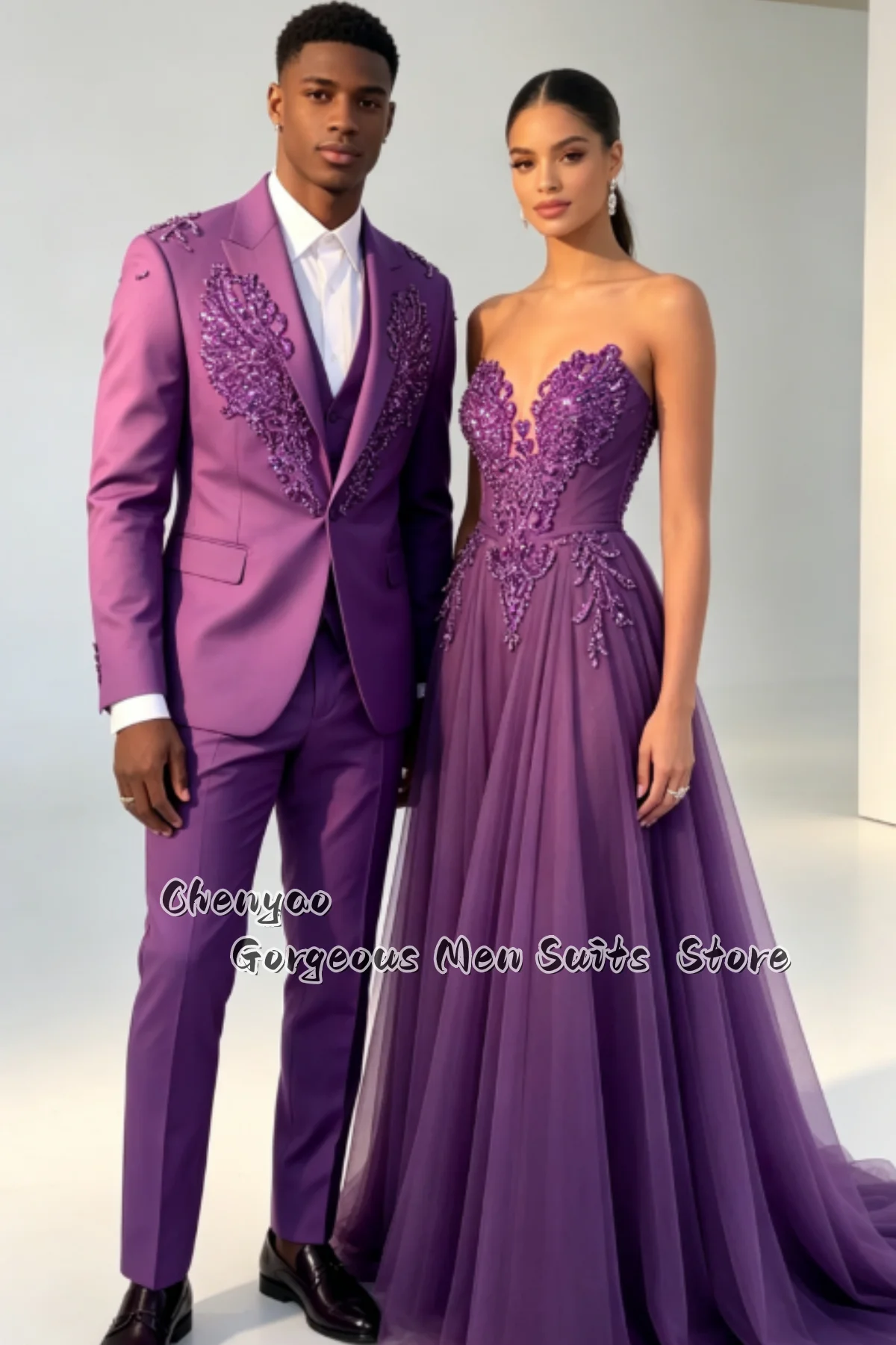Elegant Rhinestone Beaded Men Suits Customized Groom Wedding Party Tuxedos High End Male Prom Blazers 3Pcs Sets ropa hombre