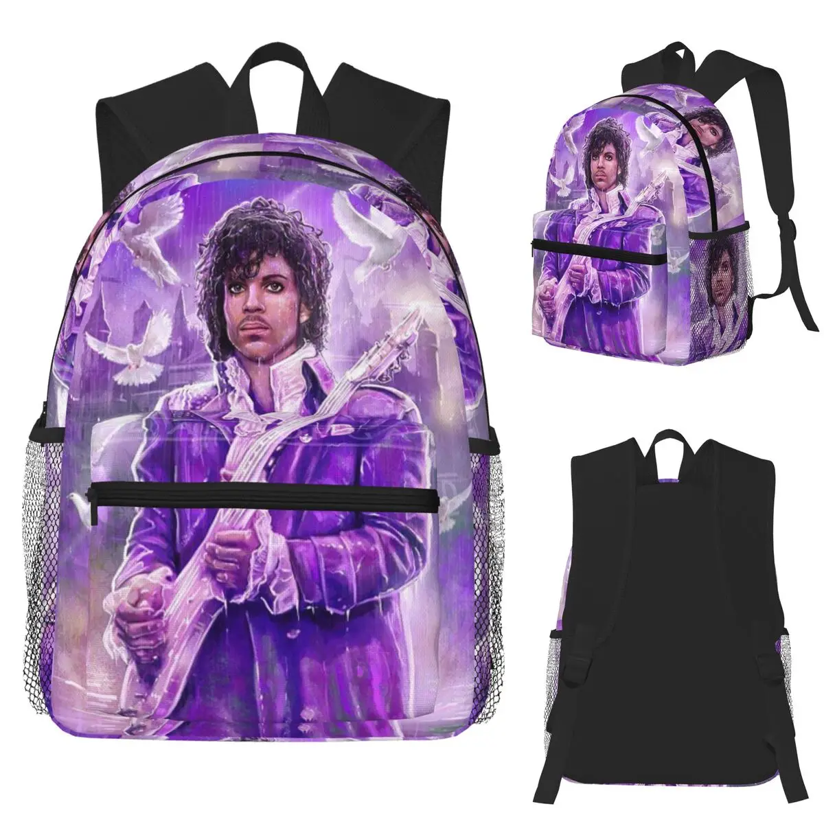 Mochila Prince Rogers Nelson Purple Rain Cool para estudiantes, mochila escolar, mochila de viaje para senderismo, mochila para niños y niñas, bolsos de hombro