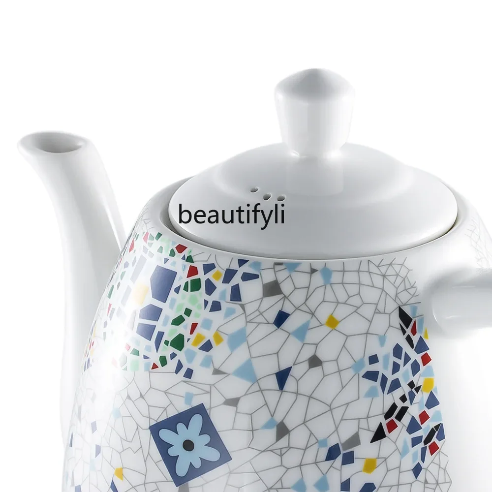 Asmt42 Bollitore elettrico in ceramica Riscaldamento elettrico domestico pentola in porcellana con spegnimento automatico