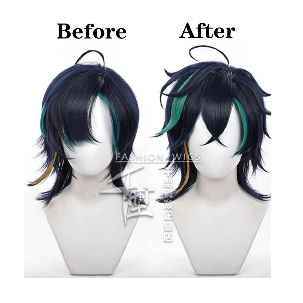 Parrucca Kinich Gioco Genshin Impact Uomo 40 cm Capelli corti Natlan Kinich Cosplay Parrucche di Halloween + Cappellino gratuito