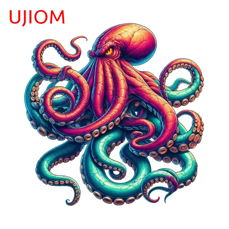 UJIOM Octopus Vivid Wall Stickers Creative Artistic Living Room Cabinet Stove Decals Perfect Eye-catching Kitchen Decoration