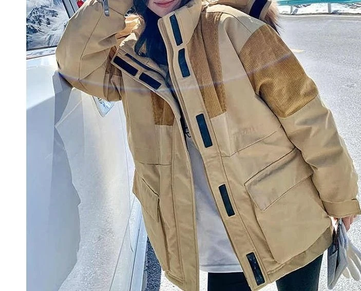 Manteau de couple surdimensionné de haute qualité, fabriqué en tissu de coton overlock, hiver 2025
