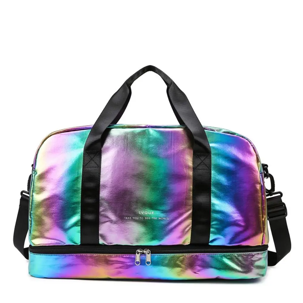 

Gym Tote Bags Pearlescent Fabric Gym Bag Fashion Multicolor Women's Travel Bag Crossbody Portable Fitness Handbag Business Trips