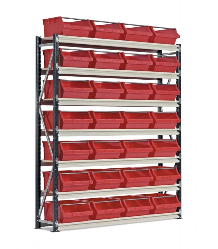 Long Span Metal Garage Plastic Bin Box Storage Shelf