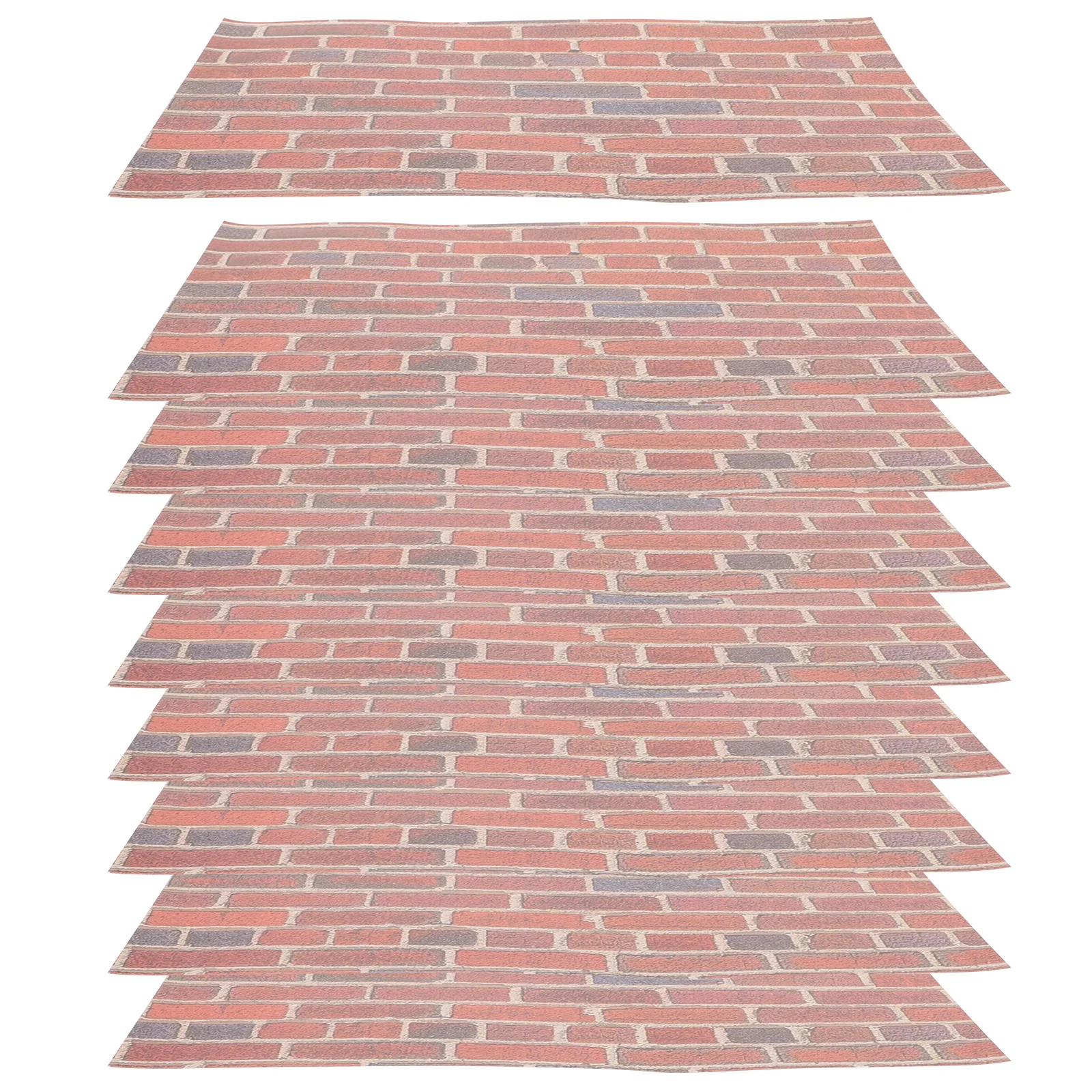 

12 Sheets Peel and Stick Dollhouse Wallpaper 1:12 Scale Red Brick Self Adhesive Miniature Wall Cladding Removable Brick Covering