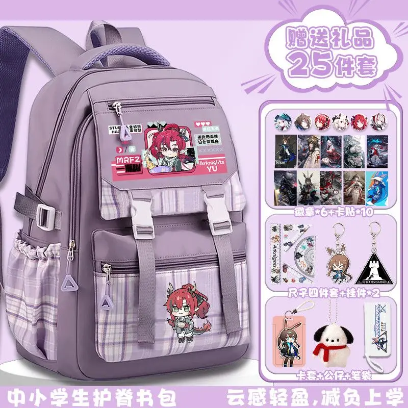 

Game Anime Arknight Cos Yu Texas Penance Lappland Unisex Color Clashing Cartoon Print Simple Commuting Backpack Preezie
