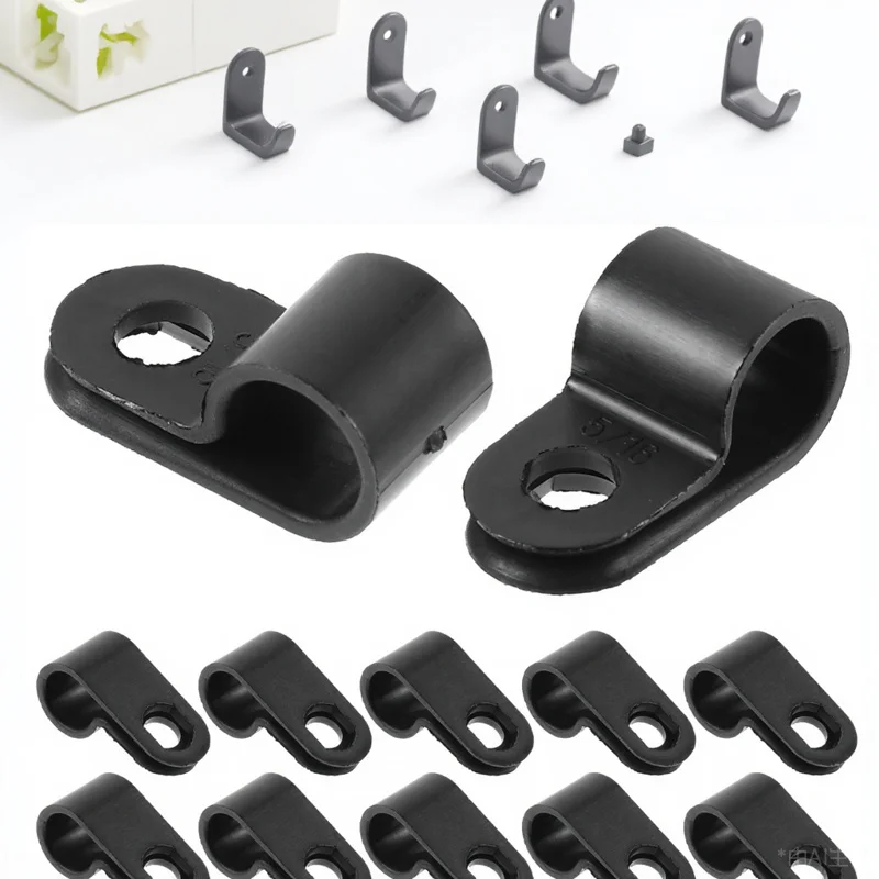 

100Pcs Rope Light Clips Cable Clamp 7.9mm Wire Holder for Deck Wall Outdoor Wire Management Ethernet Coax Cable Clips
