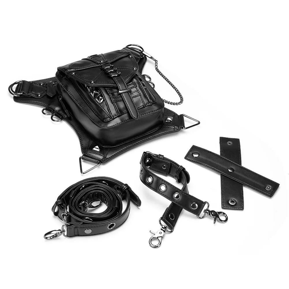 حقيبة الخصر Steampunk الكلاسيكية حزمة جلدية قوطية قابلة للتحويل حقائب الكتف عبر الجسم وحزمة الخصر Travelon Pouch المشي لمسافات طويلة