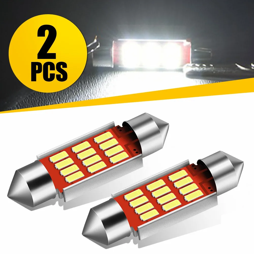 2Pcs C5W C10W Festoon LED Canbus 31mm 36mm Super Bright 12V White 4010 SMD Car Interior Lights Dome Reading License Plate Lights