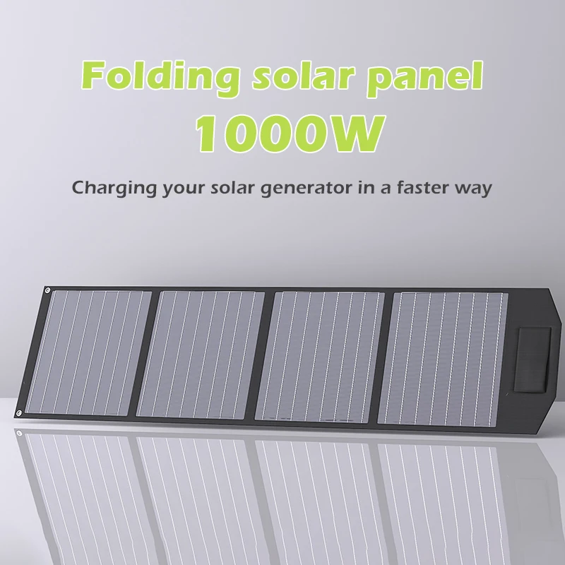 1000W Foldable Solar Panel Portable Monocrystalline ETFE 18V-24V Solar Charger Solar Generatorsfor RV Camping IP67 Waterproof