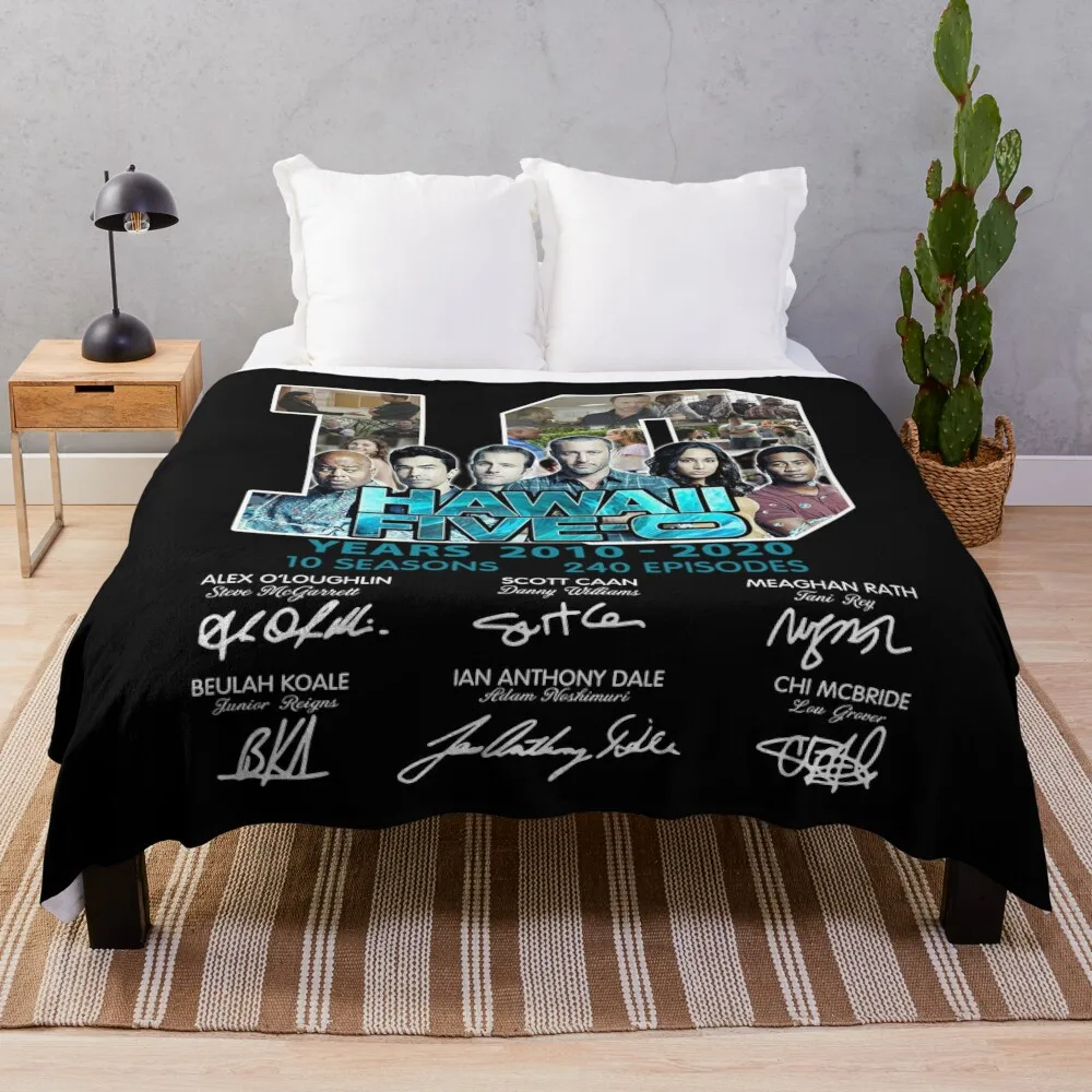 Hawaii Five O 10 Years 2010 2020 Signatures Short Throw Blanket Thin Blankets Blanket For Sofa Blanket Luxury