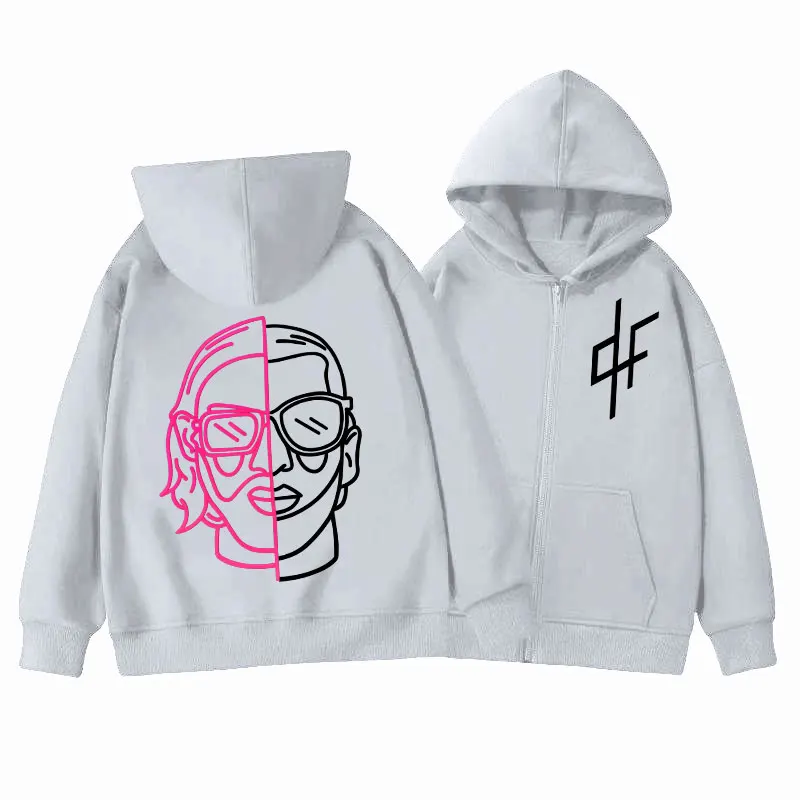 Rapper PNL Le Monde Chico Graphic Zipper Hoodie Fashion Hip Hop Zip Up Sweatshirts Men Women Clothing Casual Oversized Pullovers