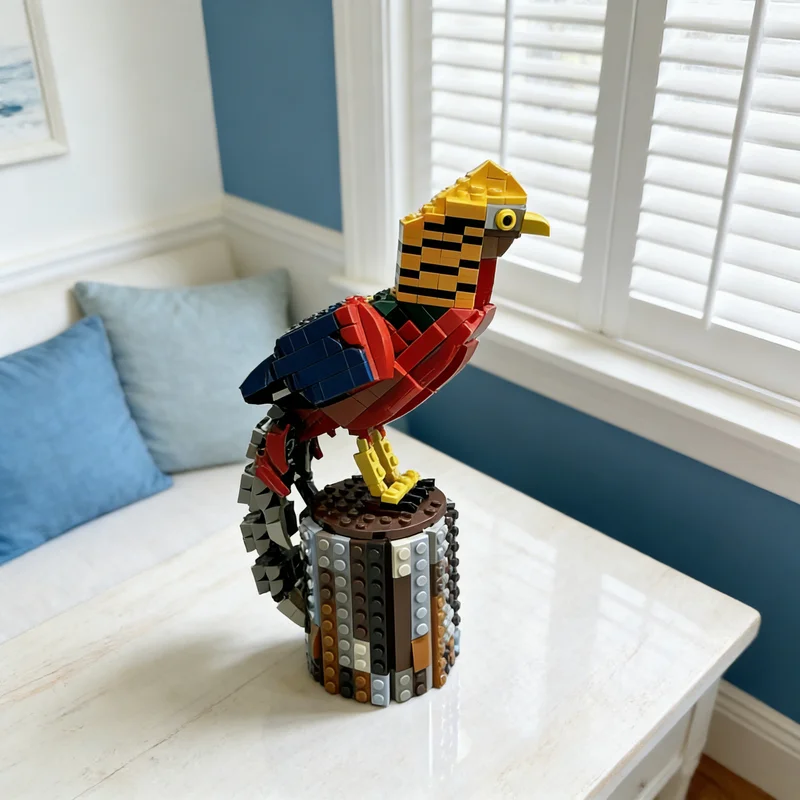 

717pcs MOC Golden Pheasant Creator Model Building Blocks Construction Christmas Gifts Toy Creative DIY Idea Education Assemble