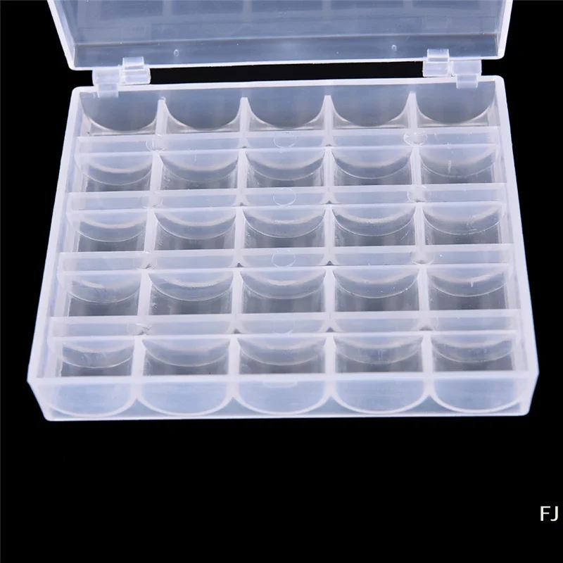 [YU]25 Spools Empty Bobbins Sewing Machine Bobbin Case Organizer Storage Plastic Box
