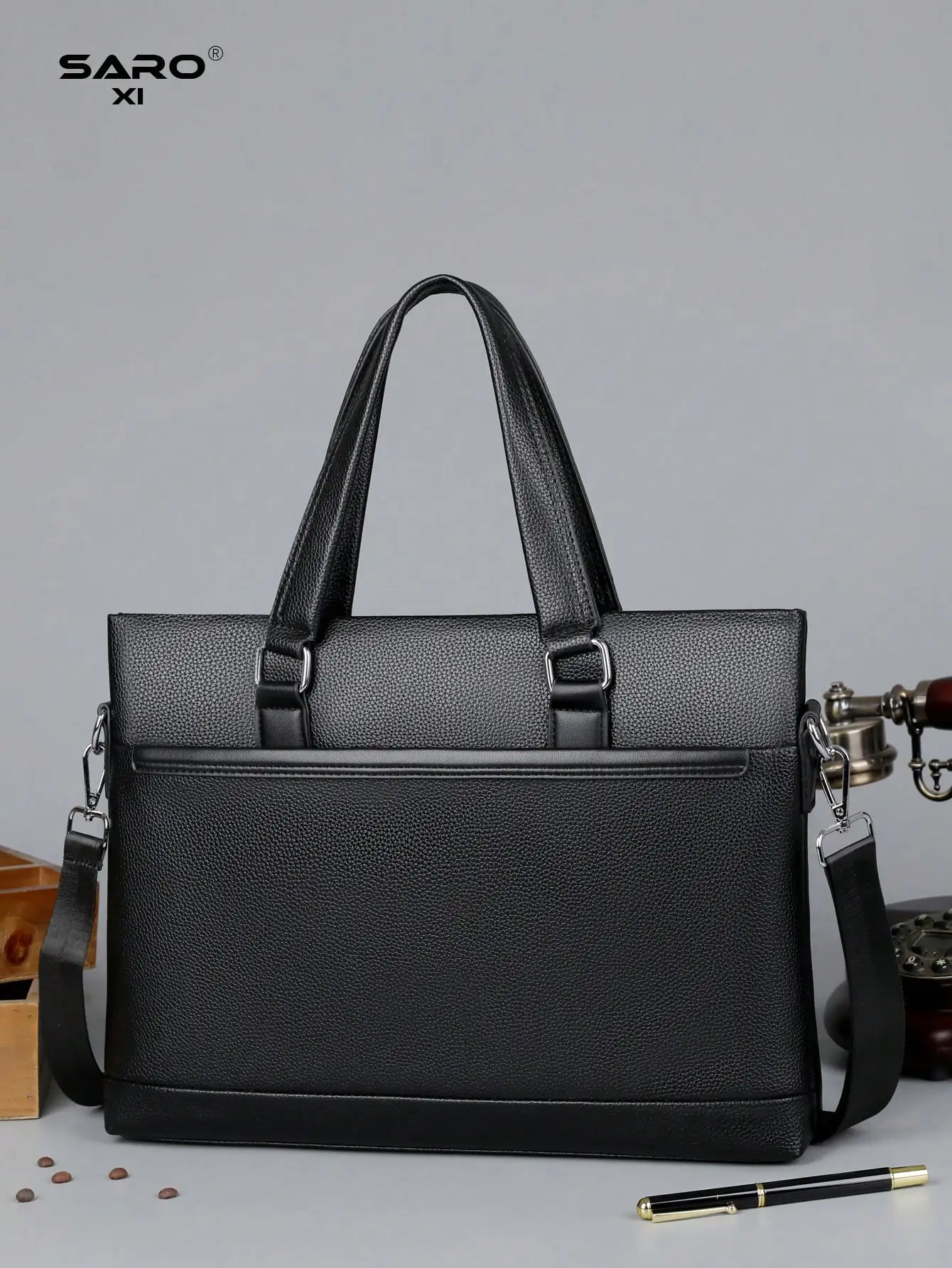 saroxi 1pc Men's Business Handbag, Casual Shoulder Bag, Fashionable Crossbody Bag, Versatile High-End Outdoor New Arrival Gift Travel Organizer Large Capacity PU Bag