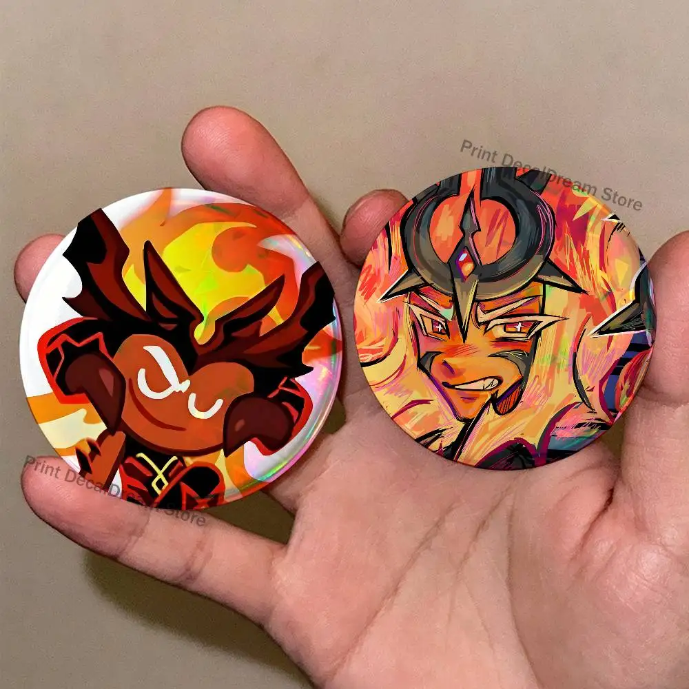 Fire S-Spirit Cookie Run Enamel Pins Funny Cartoon Characters Badge Fashion Jewelry Accessories Round Snap-in Brooch on Backpack