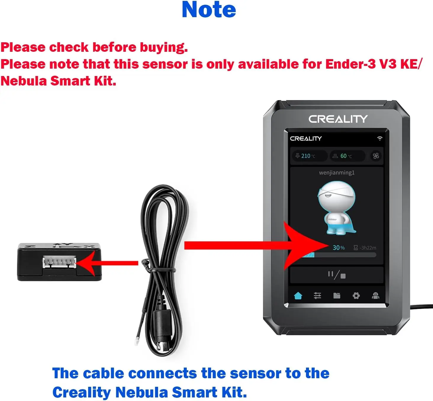 Creality Ender-3 V3 KE G-Sensor ADXL345 Vibration Compensation Sensor for Creality Nebula Smart Kit, XYZ Axis Reducing Ringing