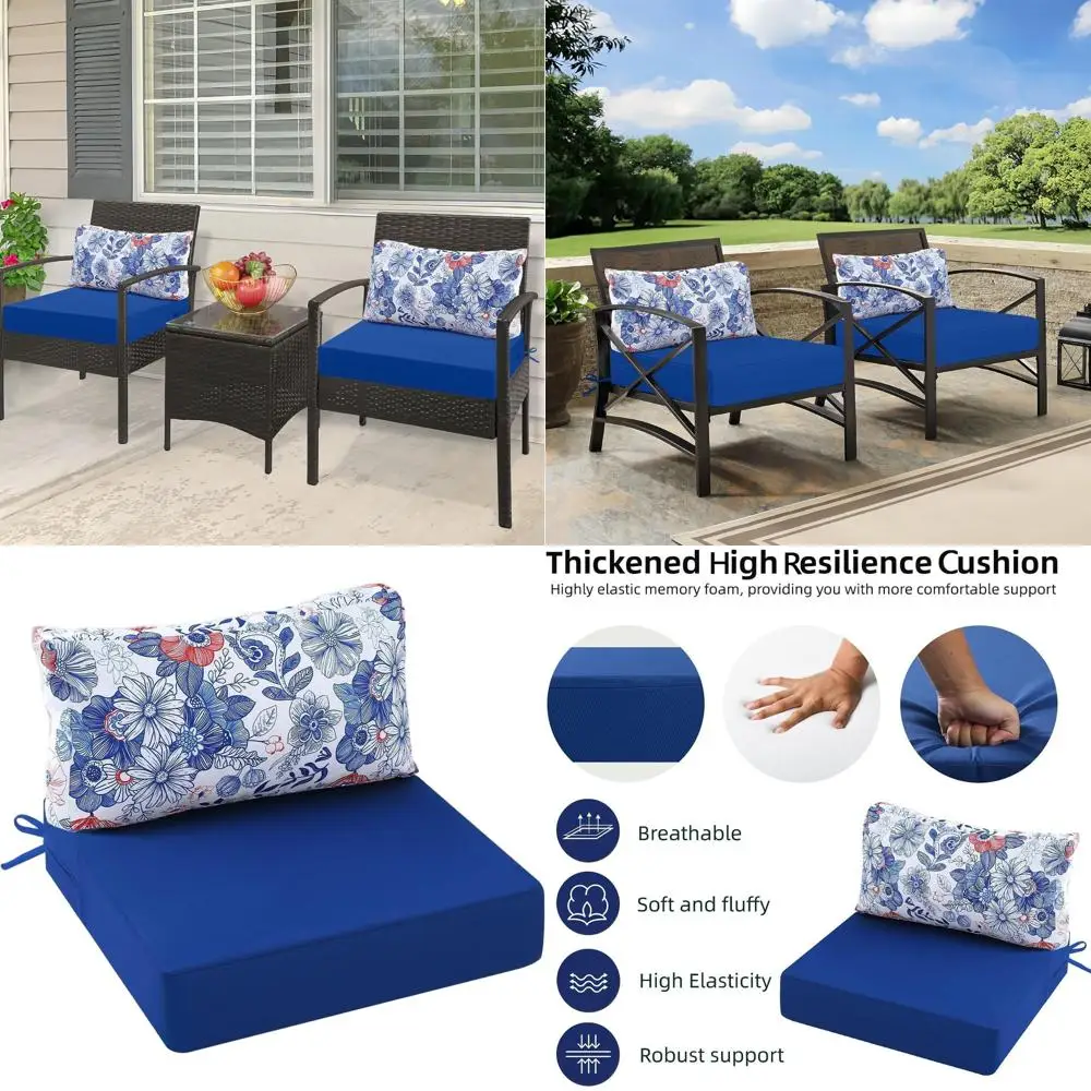 Waterproof Deep Seat Cushions for Outdoor Patio Furniture, 28.5x28.5 Inch