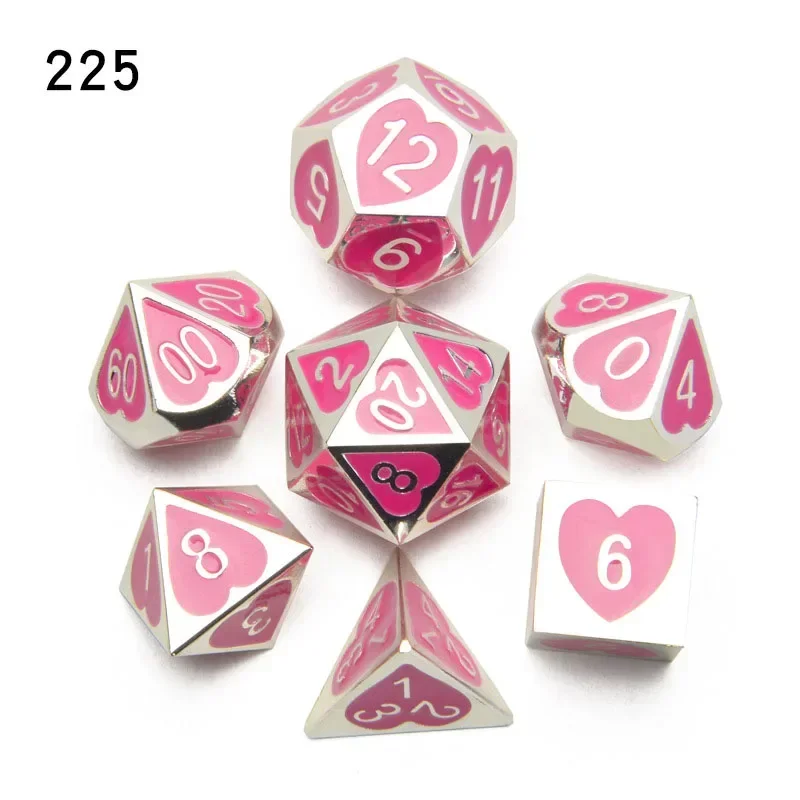 New 7PCs Metal For Dnd Dice Set Solid Polyhedral D&D Dice DND Role Playing Game MTG Rpg Rol Pathfinder Board Games