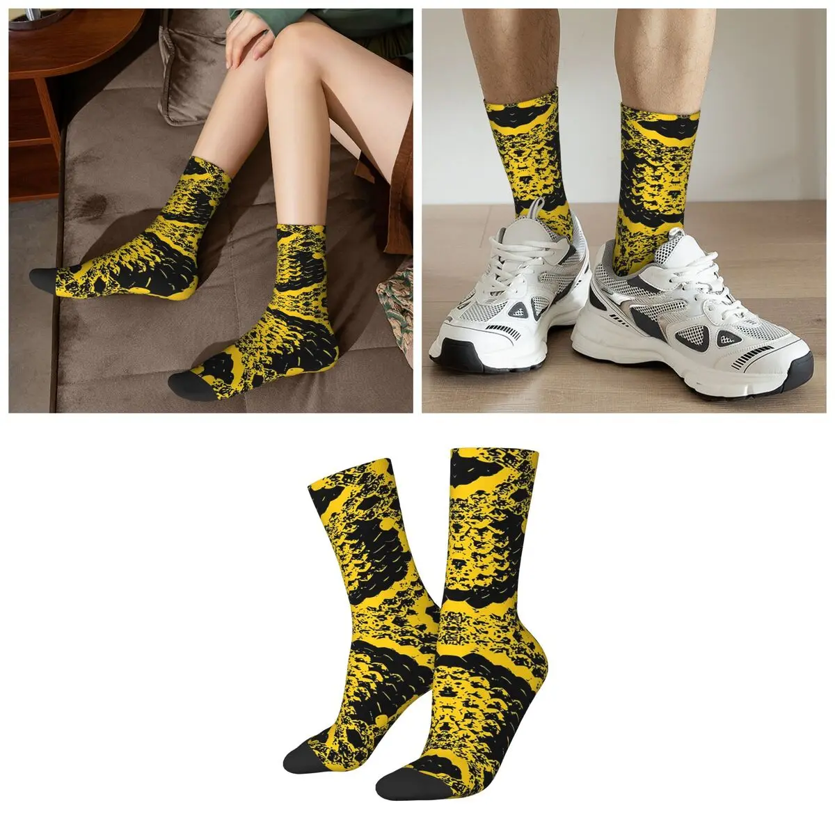 Snake Skin Animal Pattern Socks Harajuku Sweat Absorbing Stockings All Season Long Socks for Unisex Valentine's Day Gifts