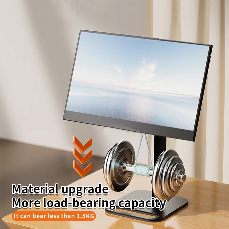 Portable Monitor Stand Aluminum Alloy Long Arm Holder Desktop Adjustable VESA Mount for 17.3 Inch Display Screen Folding Bracket