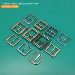 Metal Titanium Belt Buckle Men's Stainless Steel Single Pin Belt Half Buckle For Leather Craft Jeans Webbing Jeans Accessories