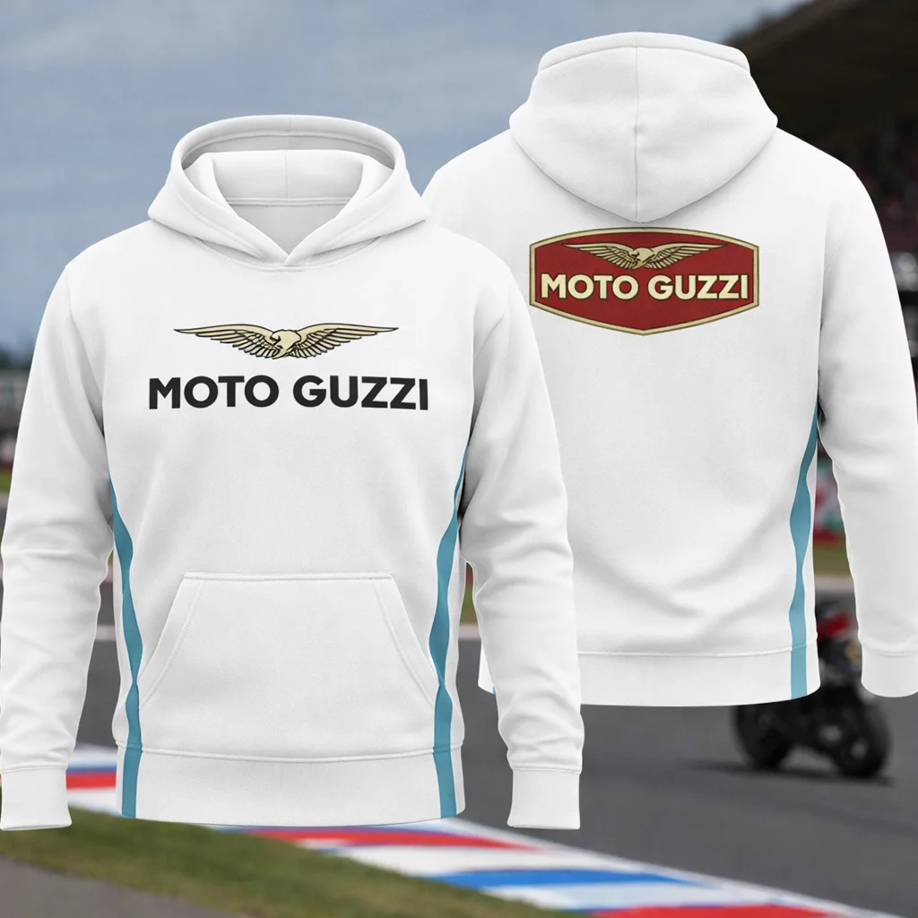 

Модная толстовка с принтом Moto Guzzi 2026 для повседневной носки